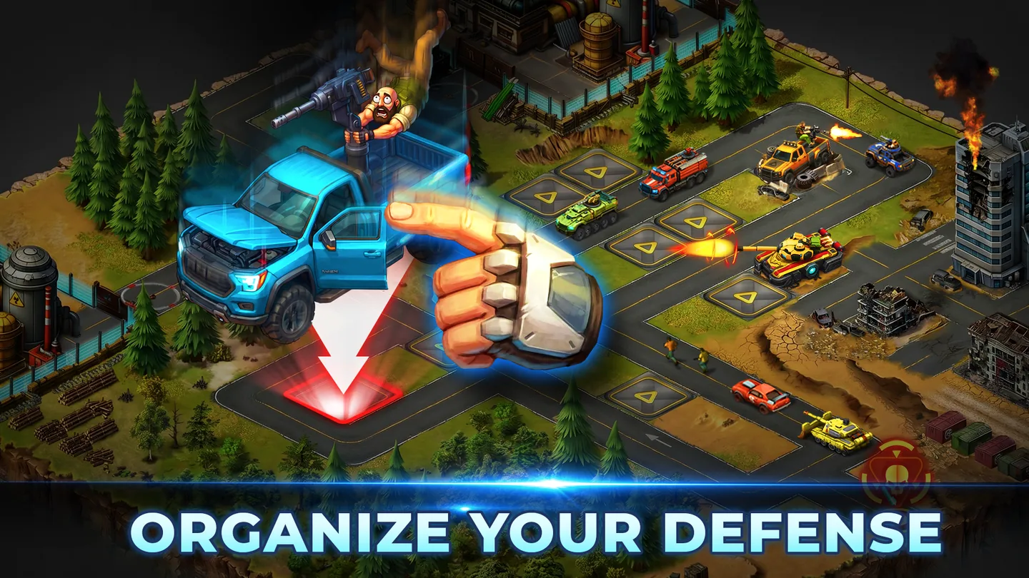 AOD - Art Of Defense official preview showing tower placement on an isometric road map