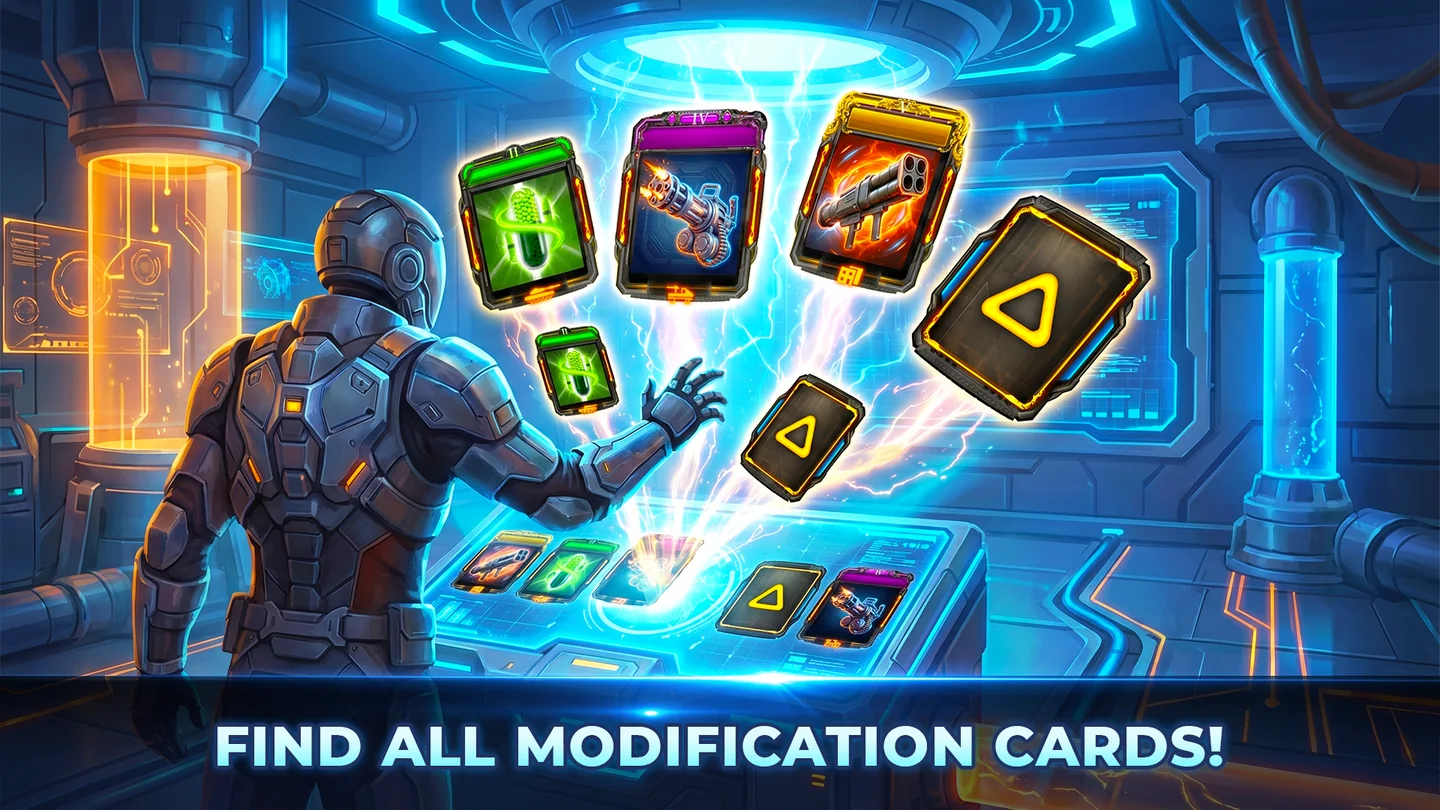 AOD - Art Of Defense promotional artwork showing a commander selecting modification cards